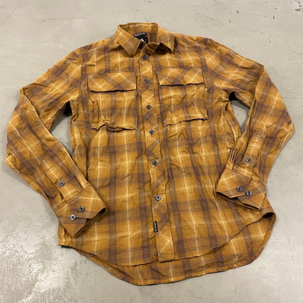 Vintage g-star raw flannel button up t-shirt